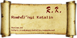Romhányi Katalin névjegykártya
